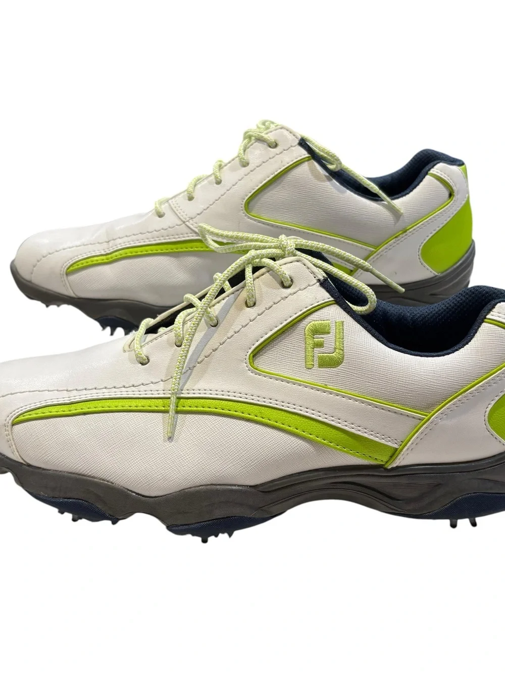 FootJoy GreenJays Golf Shoes White Green Mens Size 11 M Cleated Leather 58008